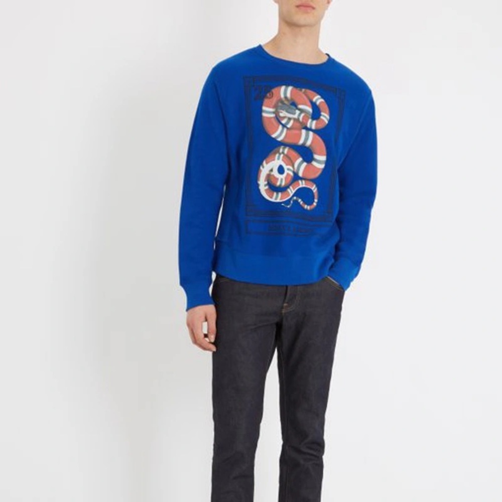 Gucci Cotton Sweatshirt with Kingsnake Print